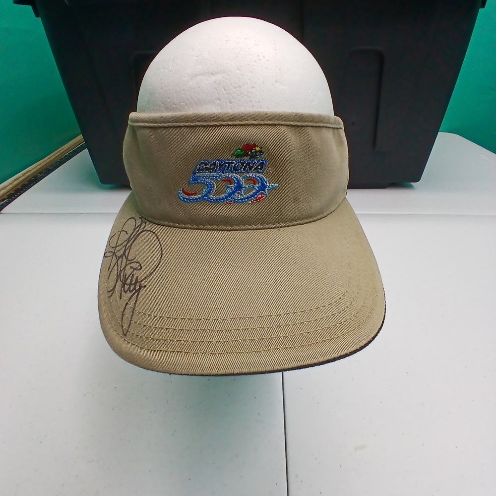 ISC Motorsports Daytona 500 Visor OS Tan 2001 Signed NASCAR Racing Core